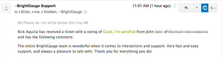BrightGauge_CSAT feedback