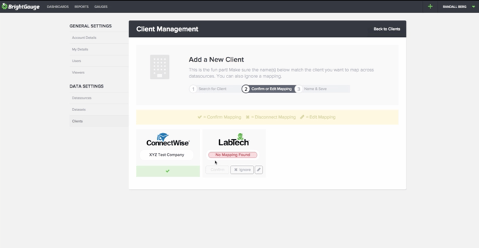 BrightGauge Client Mapping