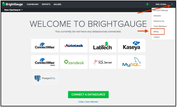 How to access the BrightGauge billing portal
