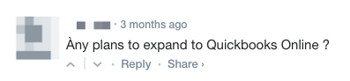 Comment About QuickBooks Online Integration