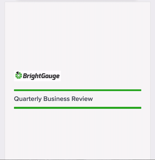 Sample Quarterly Business Review Report in BrightGauge