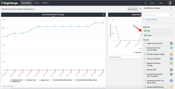 add images to dashboard