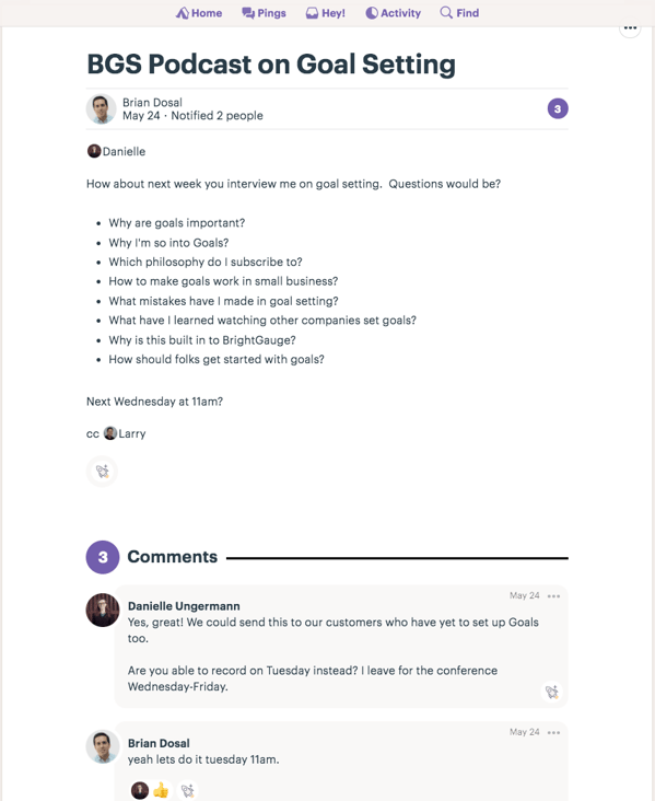 basecamp example