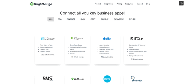 integrations page