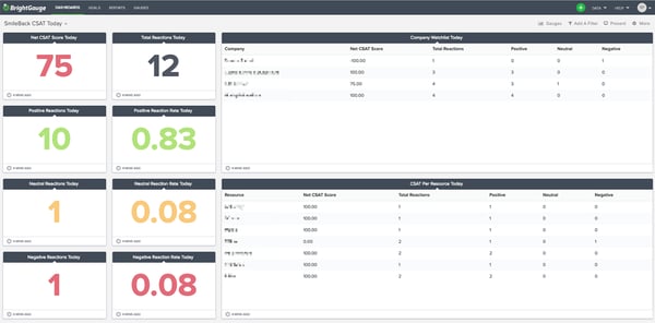 SmileBack's data dashboard in BrightGauge