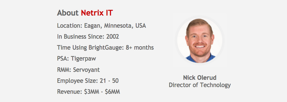 How Netrix Drives Improved Team Performance using BrightGauge